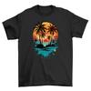 Summer_28 Sunset Vibes - Funny Palm Trees T-shirt, 100% Cotton, Unisex Printed D