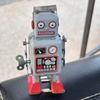 Iron Metal Wind Up Walking Robot Drumming Robot Vintage Mechanical Clockwork  Collection