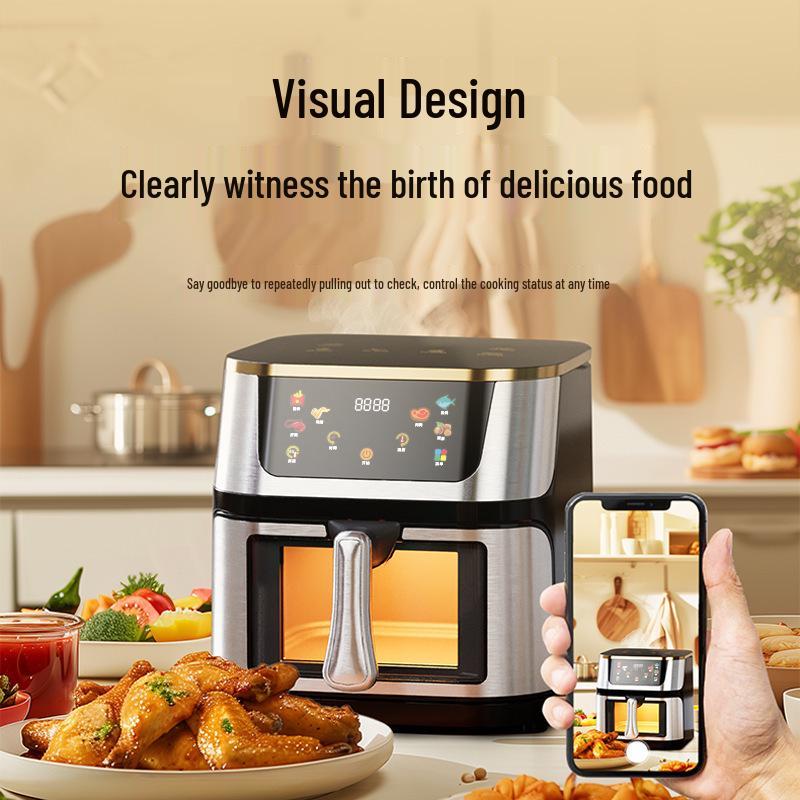 Умная аэрофритюрница из нержавеющей стали, Большая вместимость, Стандарт США