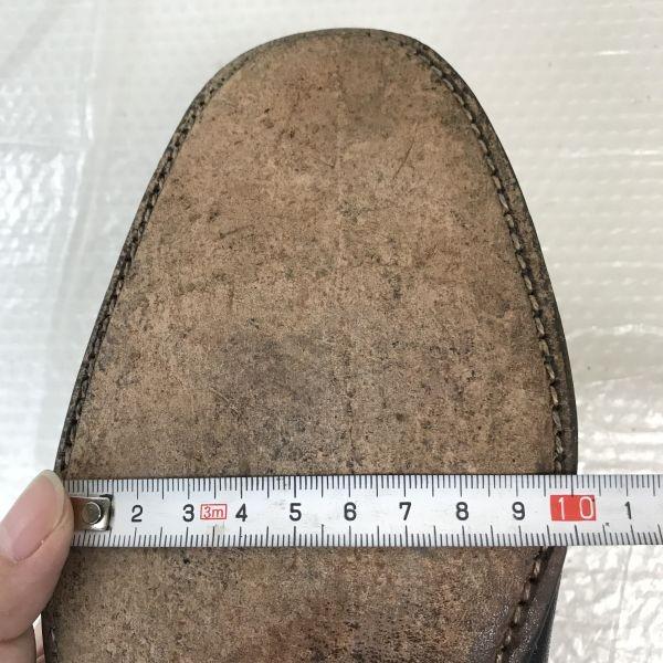 70-е - 80-е? Винтажные FLORSHEIM Войлок Коричневая Кожа Однотонный Носок 10E 27.5-28 Черные Туфли Деловые(ИСПОЛЬЗОВАЛ)