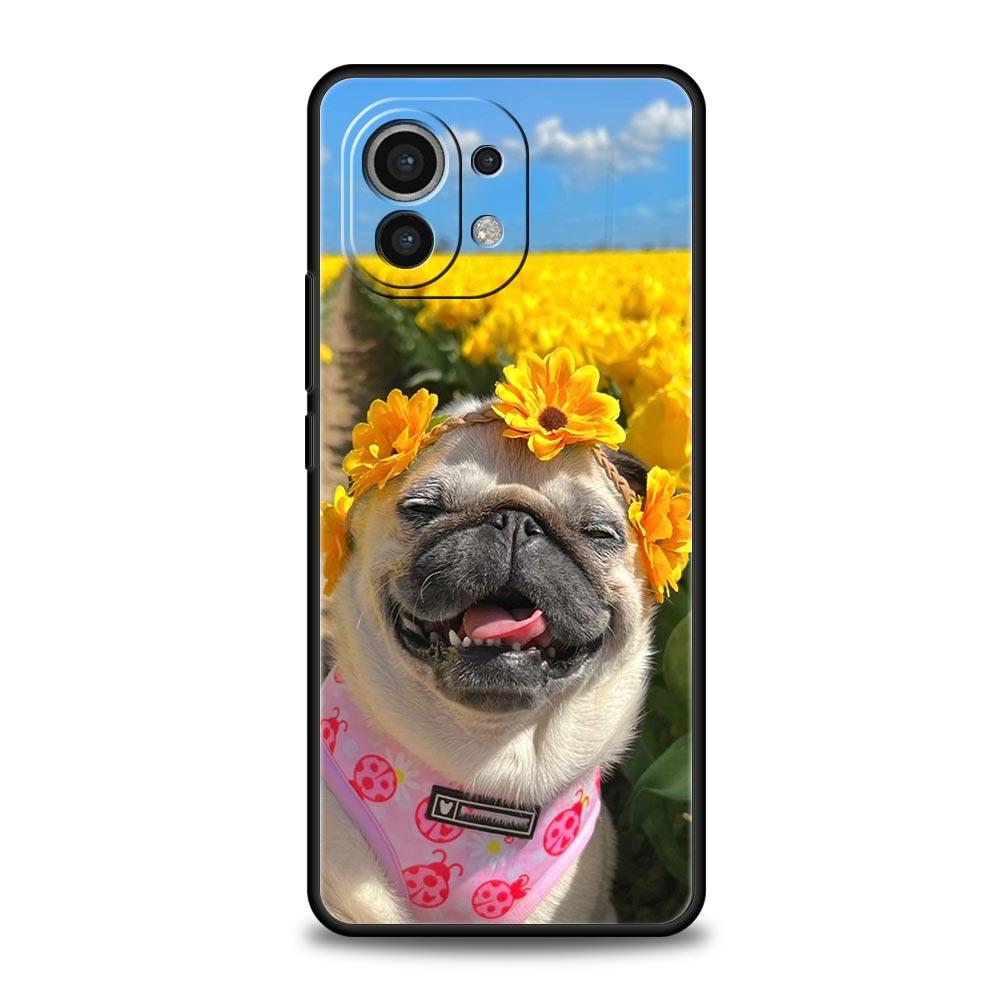 Чехол для телефона для Xiaomi Mi 15 14 14T 13T 12T Pro 12 13 11 Lite 5G 11T X6 X5 Pro Мягкий ТПУ чехол Милый Мопс Собака