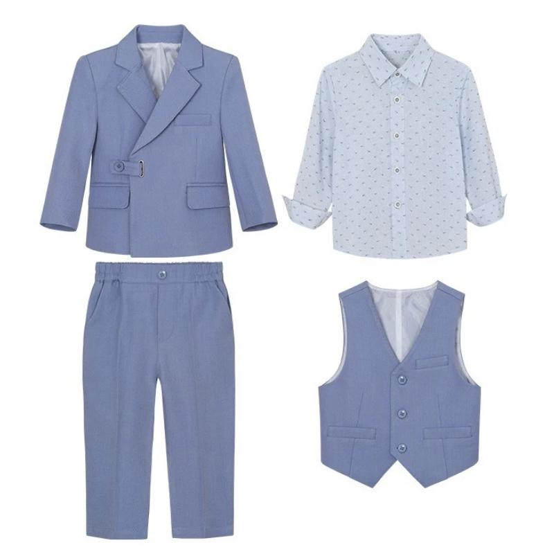 Teen Boys Wedding Party Suit Set Spring Fall Casual School Kids Piano Recital Host Performance Tuxedo Boy Dinner Blazer Outfit