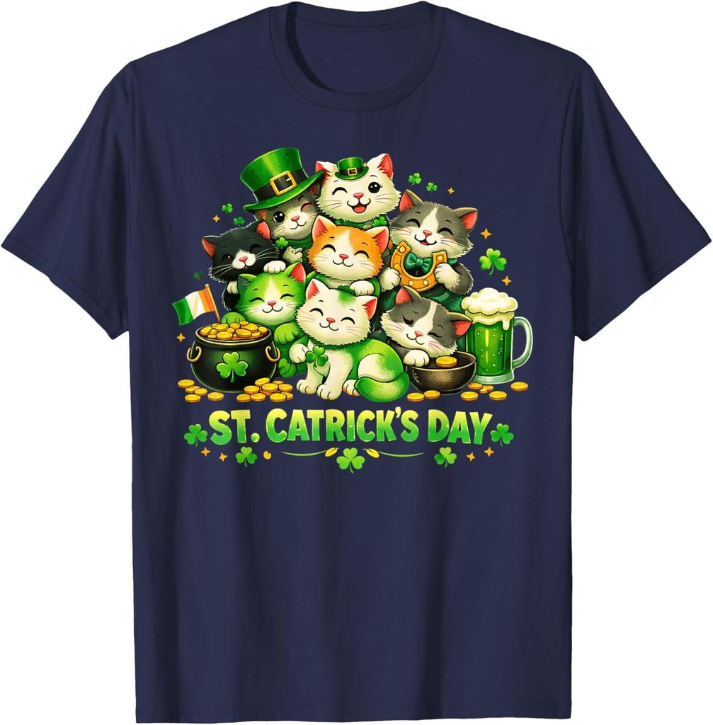 Funny St Patricks Catricks Day Cats Saint Pattys Unisex T-Shirt