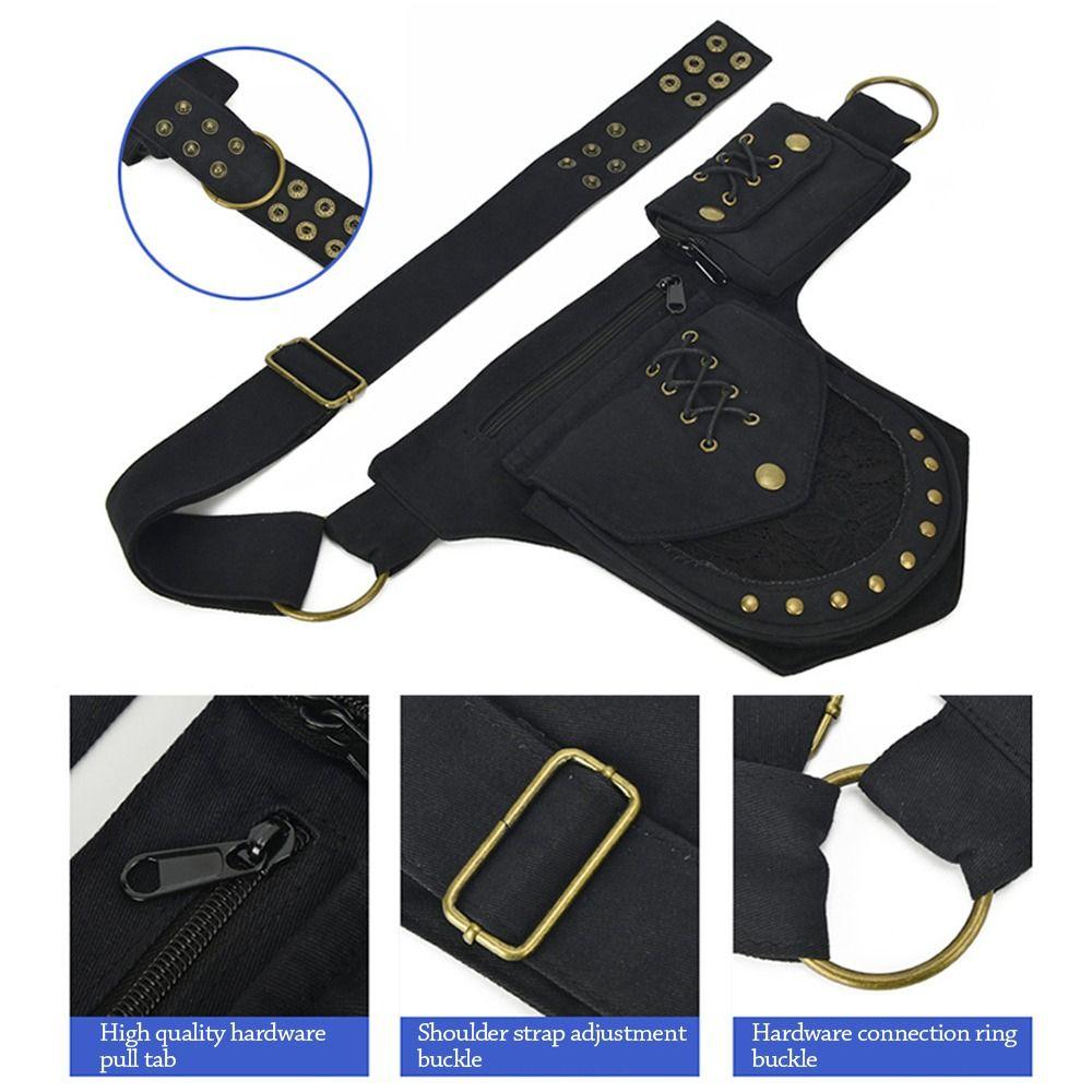 Fashion Cotton Belt Waist Packs Adjustable Strap Multi-functional Phone Pouch Vintage Travel Crossbody Bag Outdoor