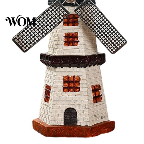 Retro European Windmill Dutch Ornaments, Mini Vintage Holland Statue, Resin Artwork, Ornament Classic Model, Rustic Desktop for Home Office