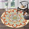 Круглый ковер в стиле бохо, фланелевый коврик для йоги, подушка для гостиной, спальни, учебный коврик, напольный коврик с принтом мандалы, противоскользящий коврик для стула