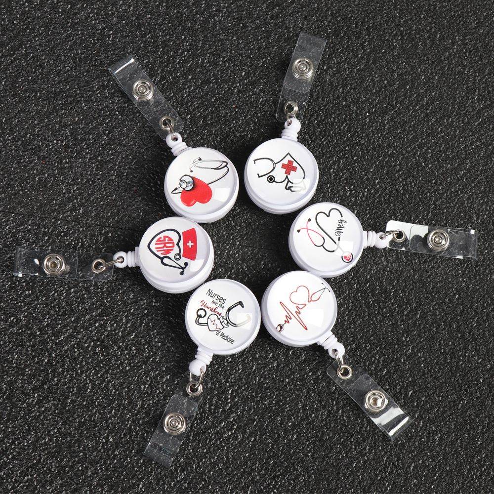 1pc Fashion Retractable Office Supplies Lanyards Key Ring Badge Holder Nurse ID Name Card