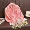 Jacquard Retro Ethnic Style Human Cotton Cashew Shawl Spring And Autumn Fringed Long Decorative Scarf