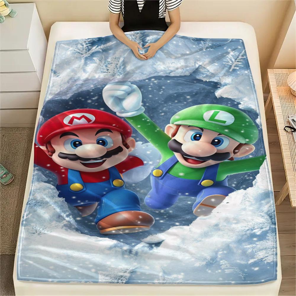 Mario Cozy Household Printed Blanket, Flannel Blanket Adapt to Bed, Sofa, Bedroom, Travel and Picnic Use.-TING