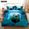Polar Bear Bedding Set Animal Lovely Quilt Duvet Cover Sets Home Decor Bed Twin Single Queen King Size Fashion Scenery Kawaii