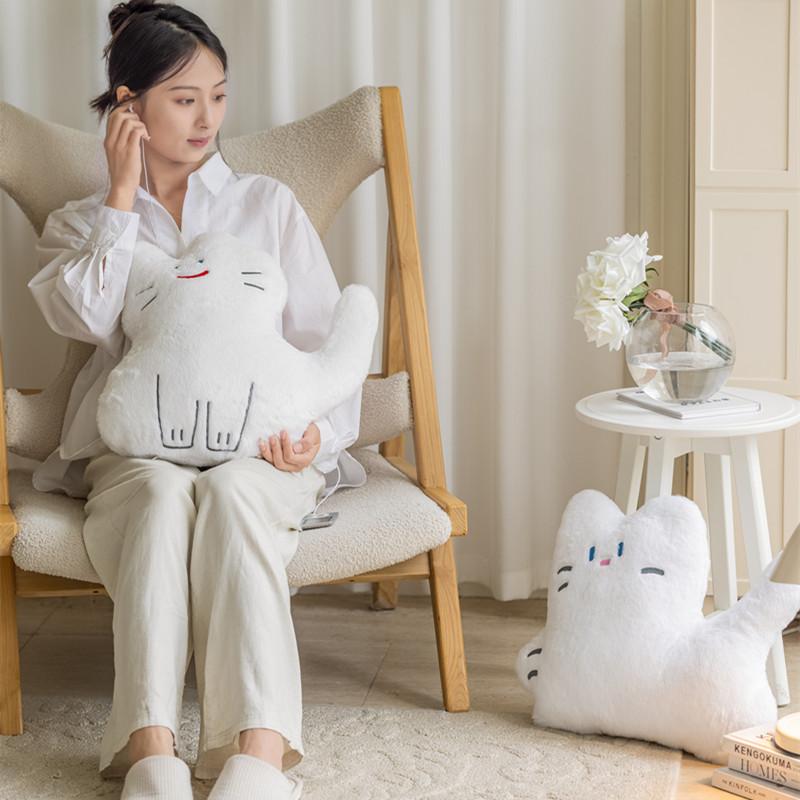 Кавайная Плюшевая Кошка Черная Подушка Мягкие Игрушки Кошка Плюшевая Подушка Подушка Мягкая Для Декора Дивана Милые Кошачьи Игрушки Для Девочек