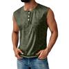 Men's Summer Solid Color Pocket Sports Buttons Vest Men's Sports Casual Vest