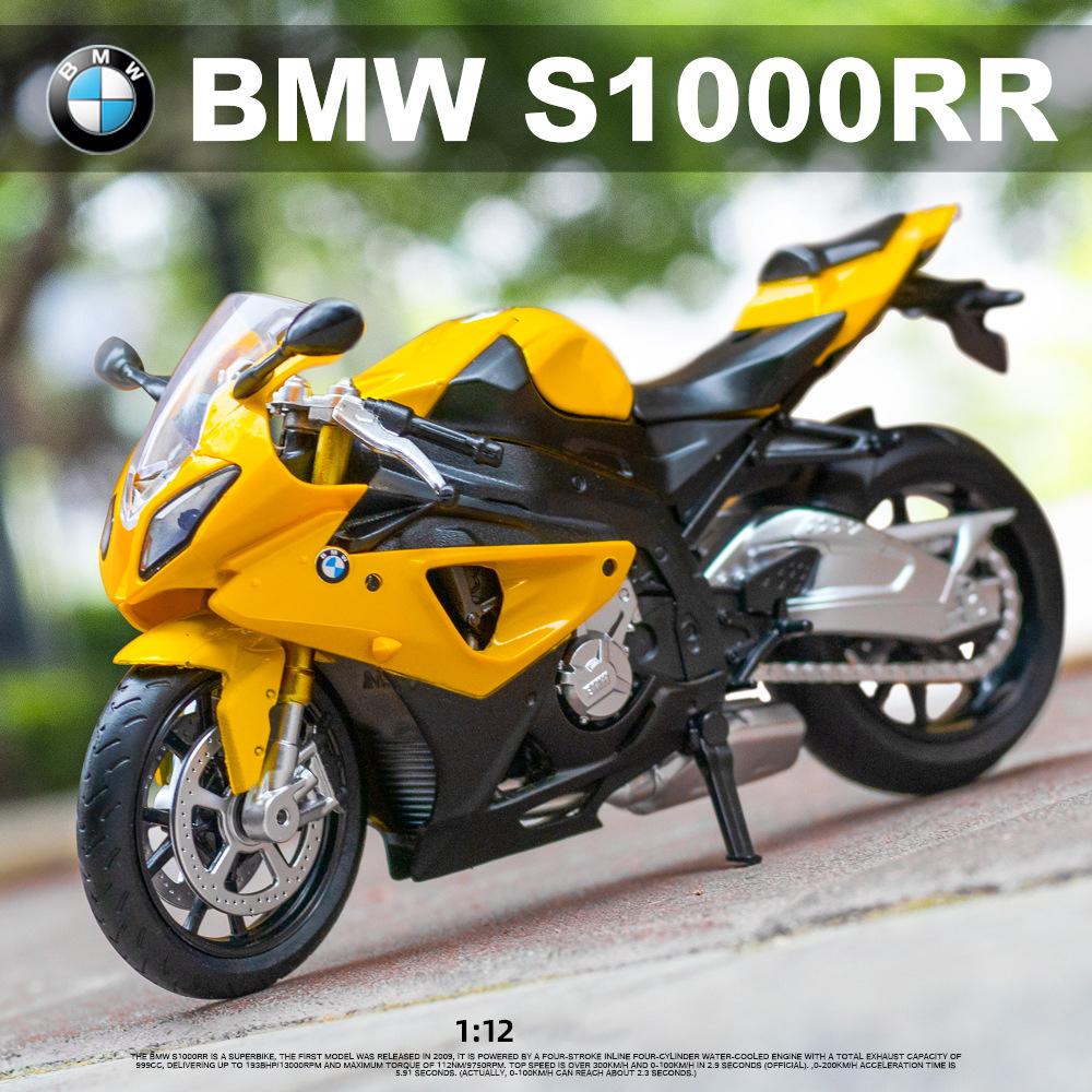 1:12-масштабная игрушечная модель мотоцикла S1000RR, литой под давлением сплав, внедорожные автомобили, имитация амортизатора, детский игрушечный мотоцикл