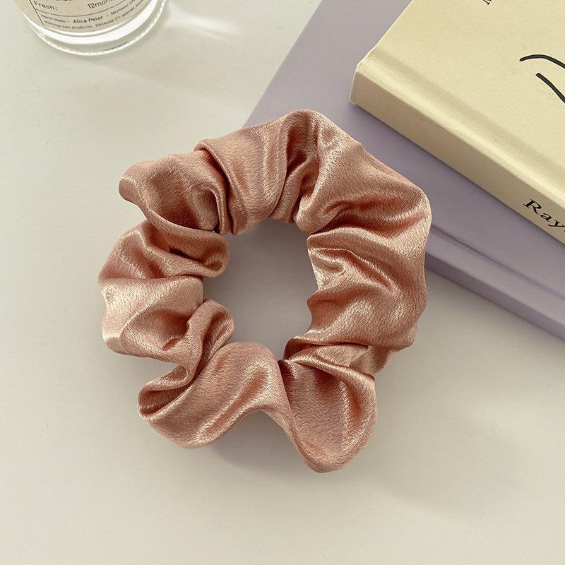 Satin Pig Large Intestine Hair Band Solid Color Fabric Head Flower European and American Headrope Rubber Band Hair Accessories