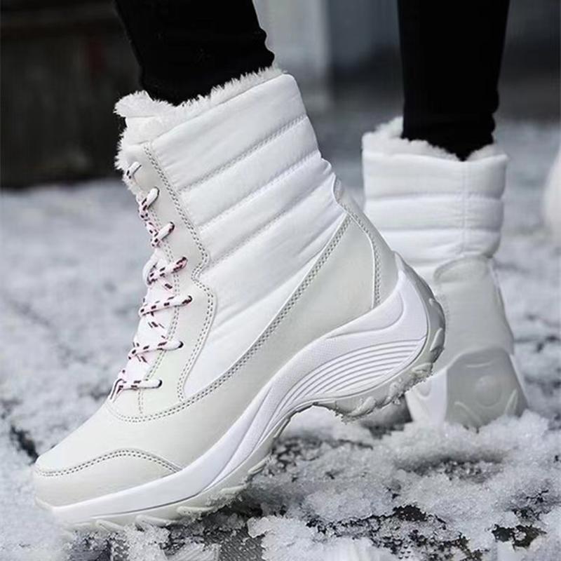 Women Boots Waterproof Heels Boots for Winter Tren Platform Ankle Boots Keep Warm Snow Shoes Plush Outdoor Short Boots