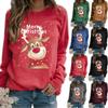 Women Christmas Themed Printed Pullovers Casual Loose Thin Hoodie Ladies Fitting Sweatshirt