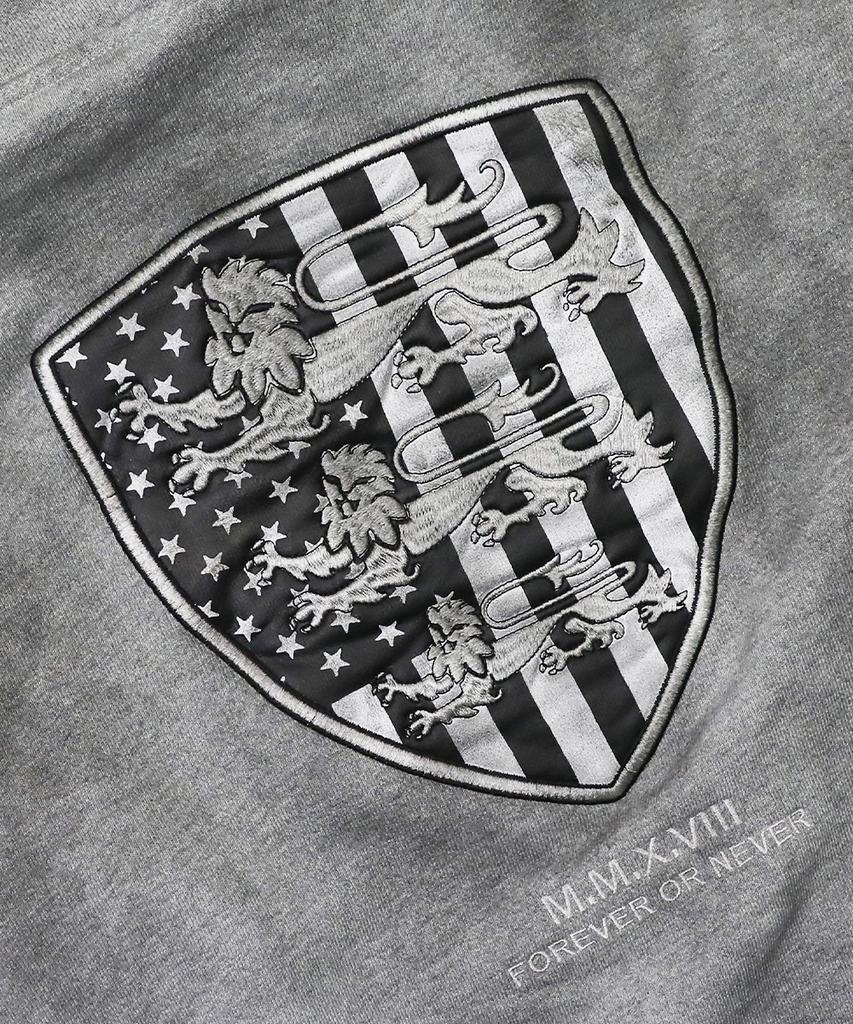Толстовка с молнией Badblood Shield Old Glory - Пыльно-серая