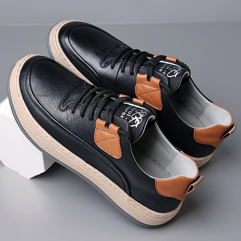 Fashion New 2025 Men's Shoes Luxury Brand Leather Casual Shoes High Quality Comfort Men Sneakers Breathable Skate Shoes Tenis Masculino