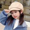 Детский берет с короткими полями, винтажная однотонная кепка газетчика, теплая осенне-зимняя кепка для девочек, восьмиугольная кепка, повседневный головной убор для активного отдыха