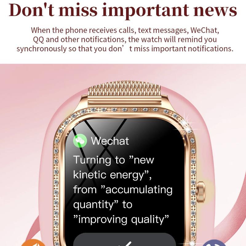 2025 New Fashion Smart 1.75" HD Display Watch Women AMOLED Curved Screen IP68 Waterproof Health Call Smartwatch Apple Watch Ladies for Lady Gift