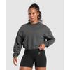 Gymshark Gains Washed Loopback Crew Neck Asphalt Grey Black B3b8o Gc9x