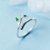 Cross-border Leaf Ring Light Luxury Fashion Japanese and Korean Style Women's Korean Version Leaf Temperament Branch Open Ring Ring