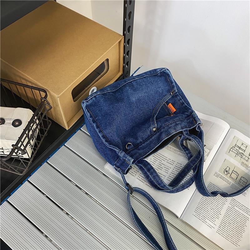 Женская сумка через плечо, Япония и Южная Корея, изысканная джинсовая сумка из стираного денима, художественный стиль, индивидуальность, креативность, портативная сумка, сумка через плечо