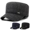 Winter Men's Hat Velvet Thick Ear Protection Wool Flat Cap Middle-Aged Outdoor Warm Cotton Hat
