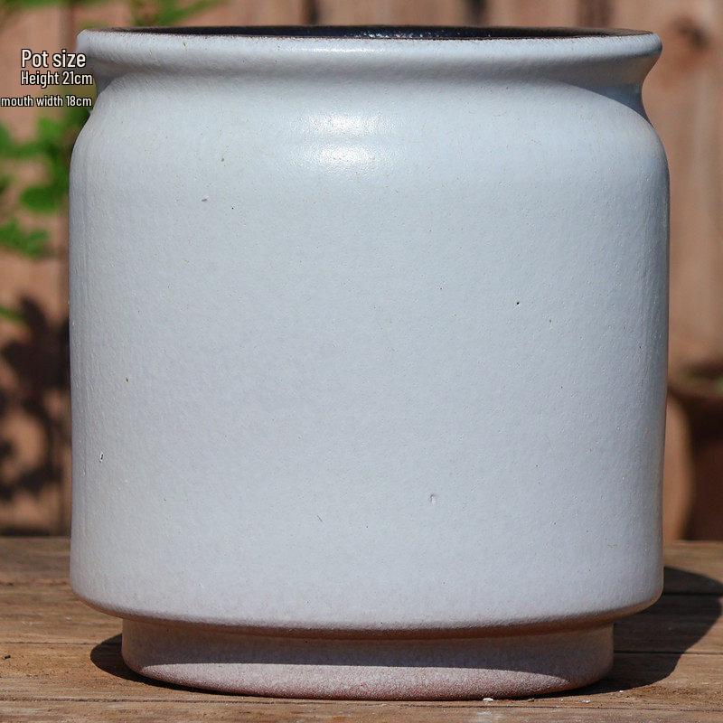 Large Ceramic Terracotta Flower Pot for Balcony and Living Room - Ideal for Succulents, Orchids, Green Radish, and Plants
