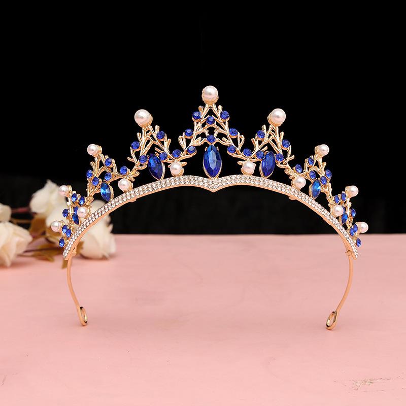 DIEZI 4 Colors Crystal Tiara Crown For Women Wedding Girls Party Crown Necklace Earrings Jewelry Sets Hair Dress Accessories
