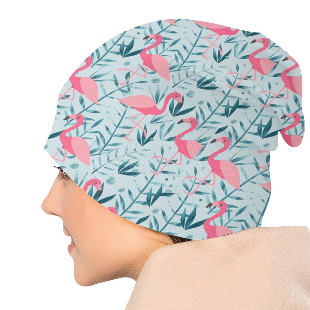 Фламинго, птица, цветы, объемная шапка унисекс, женская унисекс, крутая зимняя теплая шапка Skullies, шапки для взрослых, вязаная шапка-капюшон