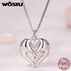 Ювелирные изделия на день матери, подарок из стерлингового серебра 925 пробы, ожерелье с подвеской в ​​виде следа ребенка в форме сердца, открывающаяся цепочка, ожерелье для влюбленных