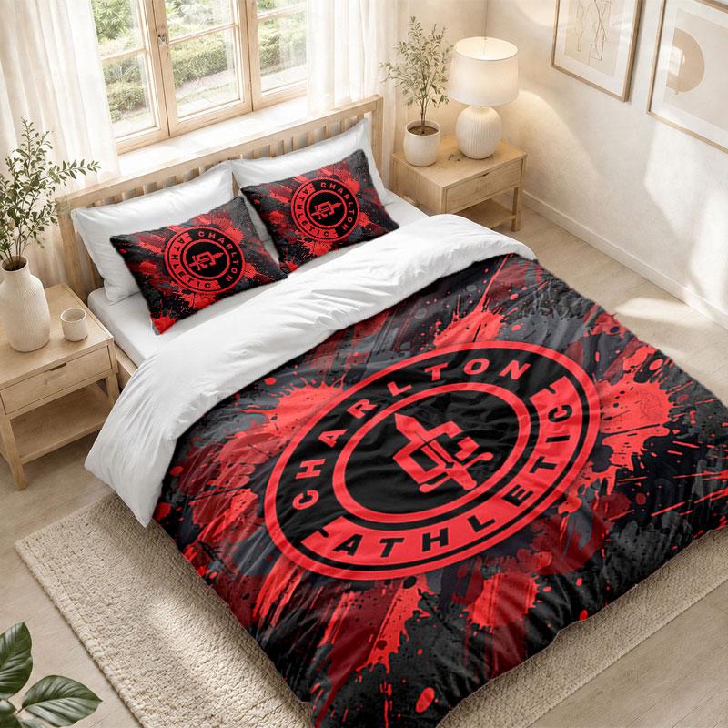 Bedding Set 1 Duvet Cover 2 Pillowcases Charlton Athletic FC Print Bedroom Home Decoration