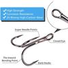 50pcs/lot Mix Treble Fishing Hook In box High Carbon Steel Barbed Triple Fishing Hooks Fishing Tackle Fishhook for Hard Bait