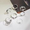17KM Винтажный серебряный цвет, змея, бабочка, цветок, гриб, звезда, луна, набор колец для женщин и мужчин, готические кольца, модные ювелирные изделия, подарки