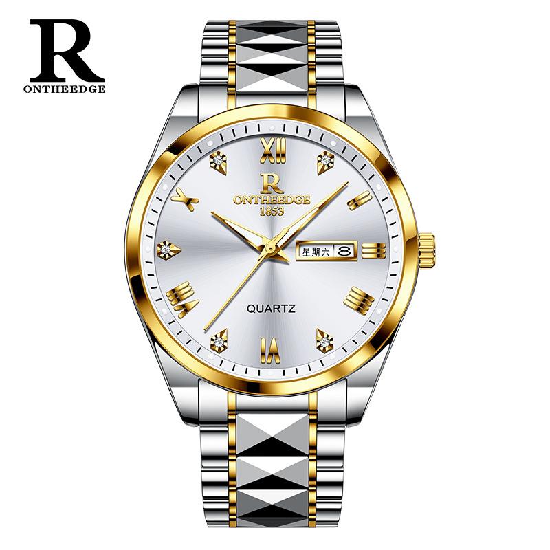 ONTHEEDGE Watch Men's Business Non-mechanical Watch Waterproof Luminous Quartz Watch