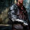 Гномский стиль Черненая LARP наплечная броня Фэнтези Металлические наплечники для косплея, реконструкции, средневекового костюма