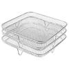 1 Set Stainless Steel Dehydrator Rack Three-layers Stackable Square Dishwasher Safe Roasting Steamer Rack Kitchen Fryer Accessories
