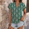 YYFS Женские модные повседневные летние блузки и рубашки с короткими рукавами и воротником-стойкой