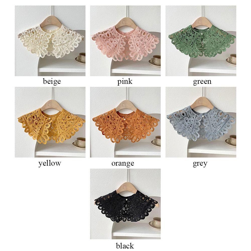 Crochet Detachable Collar Solid Color Clothes Accessories Casual Hollow Shawl Shirt