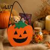 Trick or Treat Tote Bags Halloween Felt Candy Bag, Pumpkin Ghost Skull Cat Owl for Waterproof Gift Holders Kids, Non Woven Handbag, Party Favor
