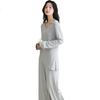 LangSha Women's Pajamas Autumn Winter Smooth Naked Skin Comfortable Homewear Set Wearable 2026 New Gray