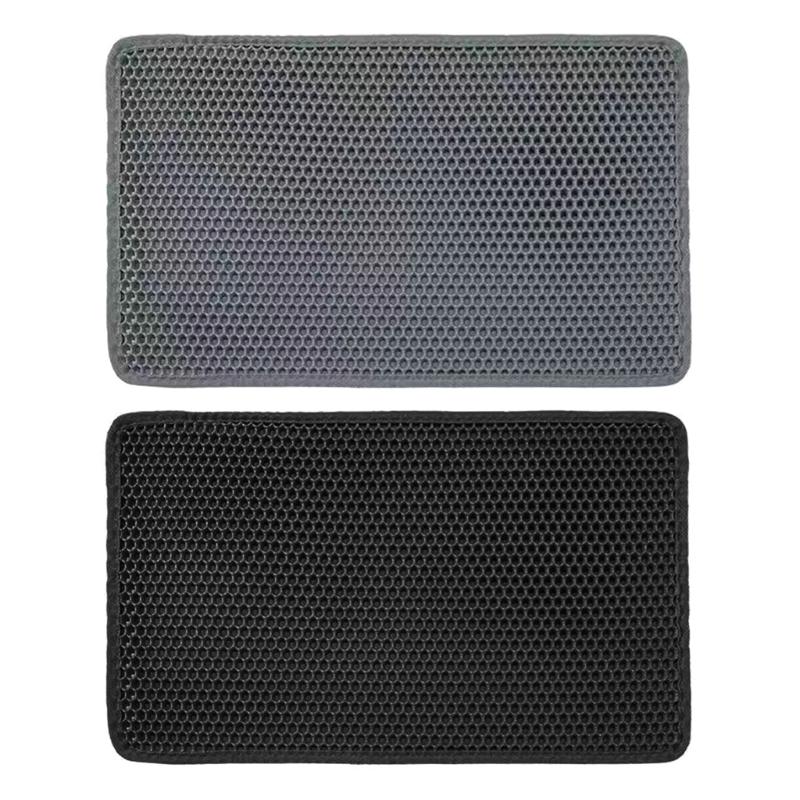 Cats Litter Mat Double Layer Washable Trapping Mat Scatter Control Easy to Clean Fits Under Litter Box, Litter Free F