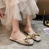 Fashion 2024 Summer New Bow Net Bread Head Half Slippers To Wear A Slip-on Lazy Low Heel Women's Shoes