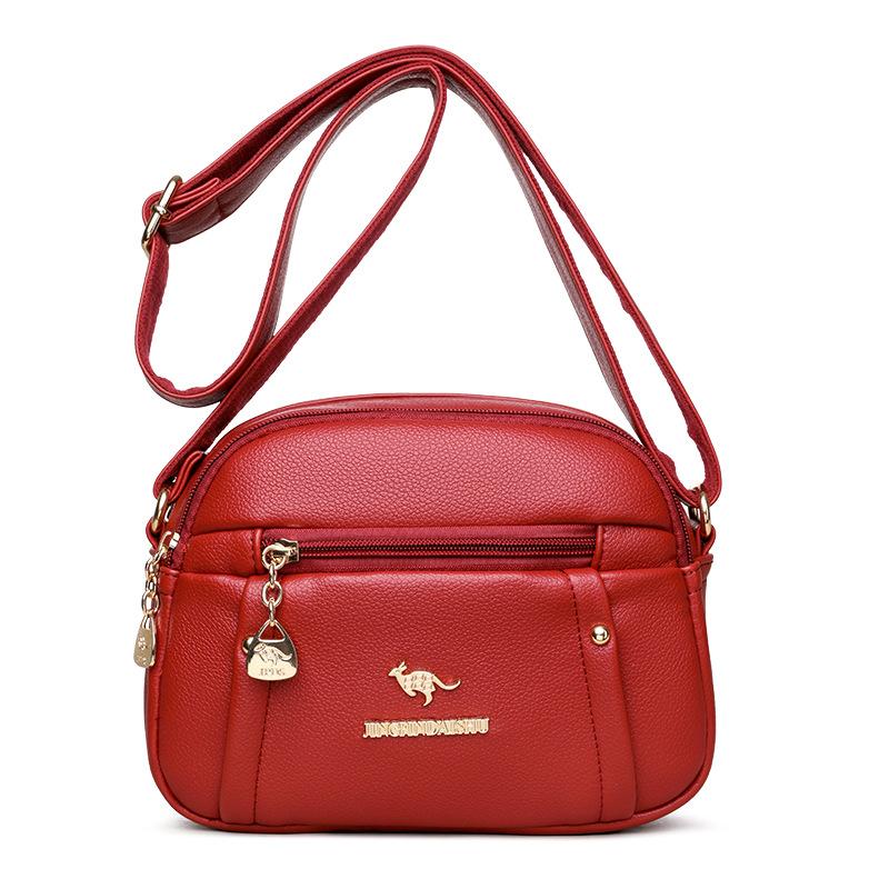 Женская сумка Мягкая кожаная сумка через плечо Однотонная сумка через плечо Большая вместимость Маленькая квадратная сумка