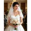 2 Tiers Wedding Veil Short Tulle Bridal Veils with Comb Elbow Length