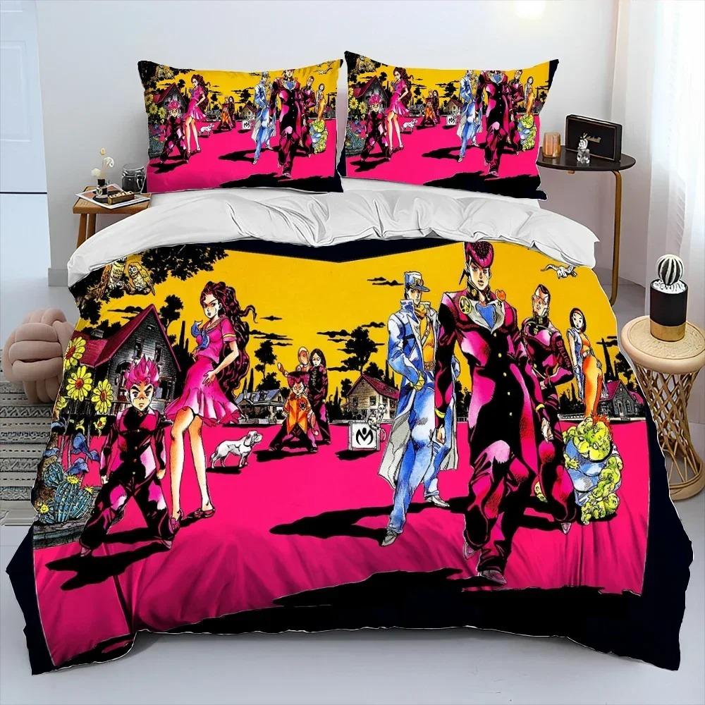 Аниме JoJo's Bizarre Adventure 3D НОВЫЙ Пододеяльник Наволочка Комплект Постельного Белья Взрослый Мальчик Девочка Украшение Спальни Односпальный Двуспальный Большой