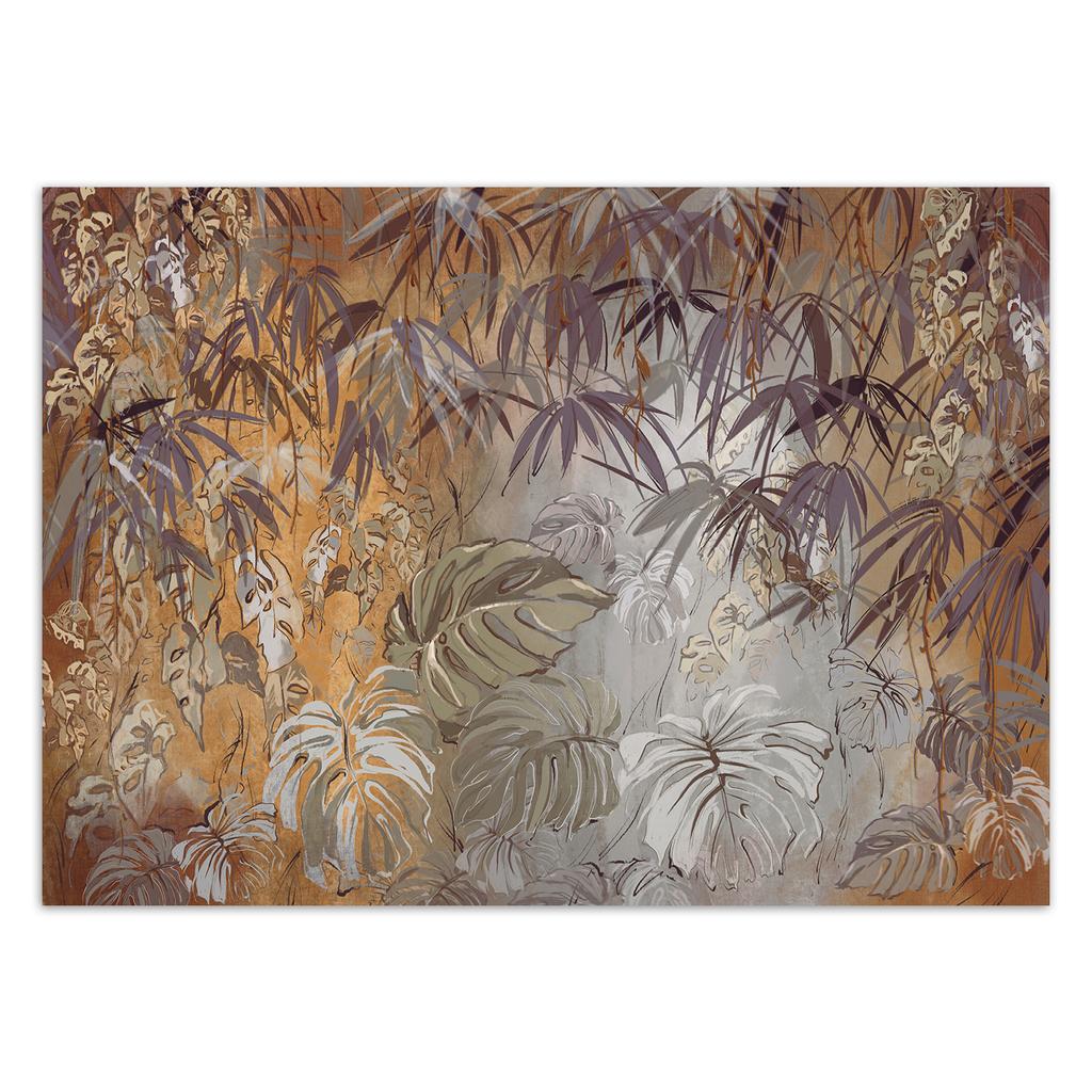 Wallpaper Painted Tropical Jungle Leaves