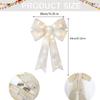LED Christmas Bow Silver Door Window Xmas Tree Wedding Decoration Bows 15" X 21