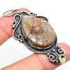 Laguna Lace Agate, Citrine 925 Sterling Silver Gift Pendant 2.84" F7O25